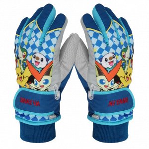 Перчатки для мальчика лыжные утепленные водонепроницаемые цвет: ТЕМНО-СИНИЙ