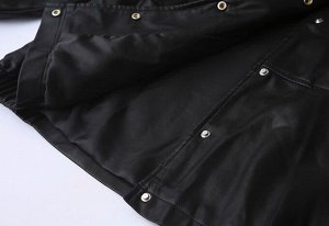 Куртка из иск. кожи с подкладом на кнопках, коричневый