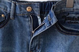 Юбка-миди джинсовая, пояс на резинке, синий