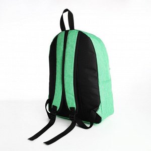 Рюкзак молодёжный из текстиля на молнии, наружный карман, цвет салатовый
