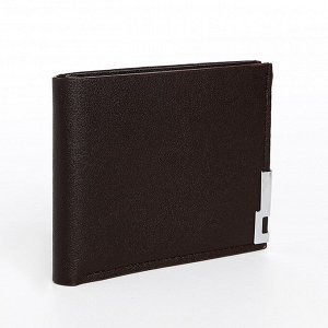 TEXTURA Портмоне мужское без застёжки, отдел для карт, для купюр, цвет коричневый