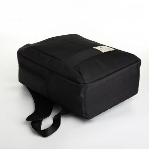 Рюкзак-сумка из текстиля на молнии, 3 кармана, отдел для ноутбука, цвет чёрный