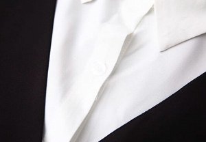 Рубашка комбинированная с коротким жилетом, черный