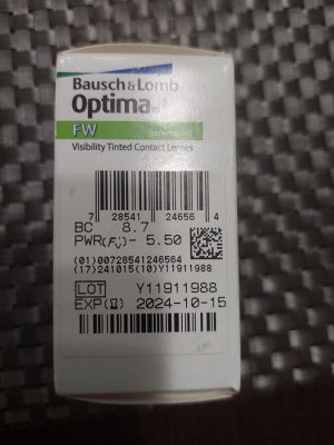 Квартальные контактные линзы B&L Optima FW 4 линзы -5,5