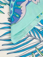 Платок жен. виск+шелк 110х110 D34-8309-26 #Бирюзовый