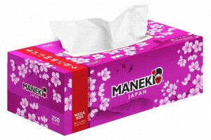 Салфетки бумажные Maneki Sakura 2 слоя 250 шт аромат сакуры