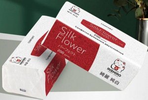 Салфетки бумажные Inshiro Silk Flower двухслойные 200шт