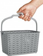 &quot;Plast Team&quot; Корзина для хранения &quot;Melange&quot; с ручкой 3л, 23,3х17,5х12,6см, цв.серый шторм