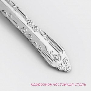 Вилка столовая Доляна «Соня», длина 18 см, толщина 1,2 мм, цвет серебряный