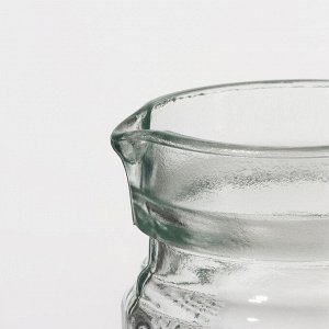 Кувшин Доляна «Ребристые грани», 1 л, с крышкой, стекло, прозрачный