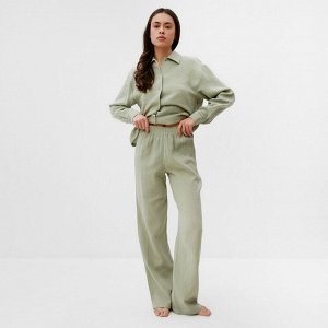 Комплект домашний женский (рубашка, брюки) KAFTAN Basic размер, зелёный