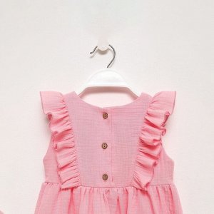 Платье детское с рюшей KAFTAN «Муслин» 28 (86-92 см), розовое