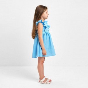 Платье детское с рюшей KAFTAN «Муслин» 26 (80-86 см), голубое