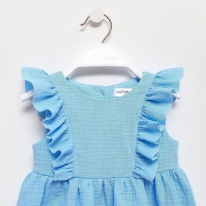 Платье детское с рюшей KAFTAN «Муслин» 26 (80-86 см), голубое