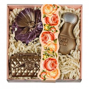 Фигурный шоколад набор 'Женский - духи, клач, цветок' 120-130 г