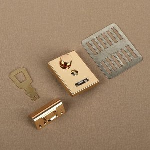 Застёжка для сумки, 3.5x2.6 см, цвет золотой