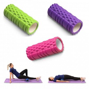 Валик массажный ролик для спорта, йоги, фитнеса 9,5х30х9,5см, спортивный