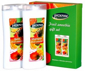 Подарочный набор косметики для волос БИОКРИМ Fruit Smoothie Фруктовый смузи шампунь 250мл + бальзам для волос 250мл