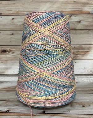 Пряжа для вязания 100 гр,Summer socks (летние носки) 45% меринос 35% хлопок 13% полиамид 7% эластан 460м/100г Розово-голубой микс