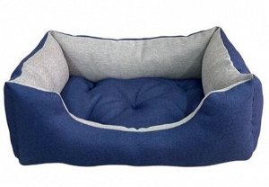Лежак-диван Бостон синий/серый 60*45*18см Pet Fashion