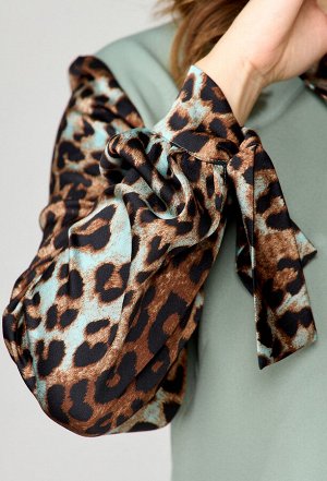 Платье Gizart 7287 мята-леопард