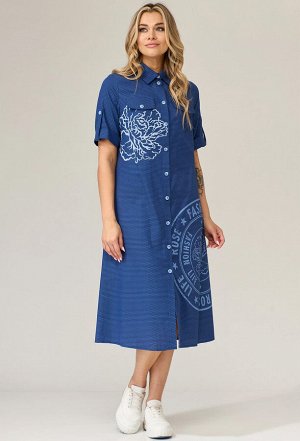 Платье Gizart 5120 синий мелкий ромб