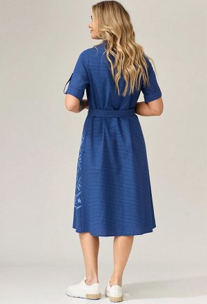 Платье Gizart 5120 синий мелкий ромб