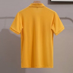 Мужская фактурная футболка-поло свободного кроя, желтый