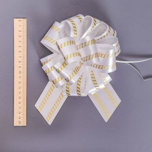 Бант - шар №5, бело - золотой