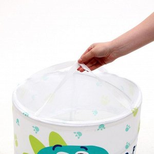 Корзина для хранения игрушек «Дино», 50 х 40 см, белая, зелёная