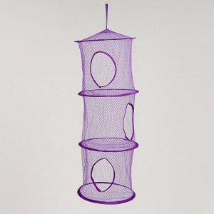 Корзина подвесная для игрушек, 3 секции, 27x27x70 см, МИКС