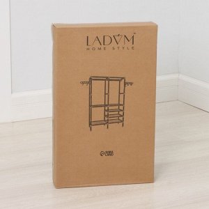 Вешалка - стойка напольная для одежды LaDо́m, с полками для хранения, 107x35x173 см, чёрная