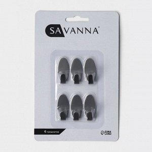 Крючки самоклеящиеся SAVANNA «Овал», 6 шт, металл, 3.3x1.5x1.5 см, хромированные