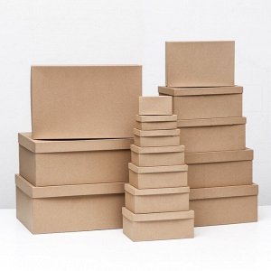 Набор коробок крафт однотонный 15в1 44x34x15.5 - 11x6x4 см