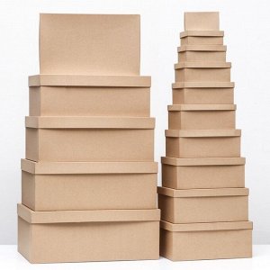 Набор коробок крафт однотонный 15в1 44x34x15.5 - 11x6x4 см