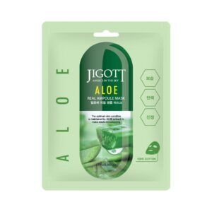 JIGOTT REAL AMPOULE MASK ALOE 27ml*10шт. Тканевая маска для лица с экстрактом Алоэ 27мл