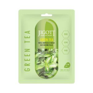 JIGOTT REAL AMPOULE MASK GREEN TEA 27ml*10шт. Тканевая маска для лица с экстрактом зеленого чая 27мл.