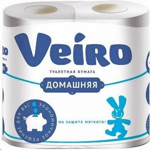 Veiro Домашняя бумага туалетная двухслойн. белый (4рул.) 1уп. п/э / 12шт / 1С24 / 798472
