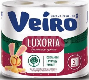 Veiro Luxoria бумага туалетная трехслойн. белый (4рул.) 1уп. п/э / 10шт / 5С34ОМ / 791374