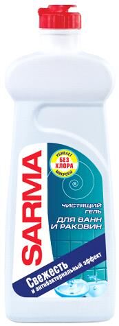 Sarma Универсал гель д/чистки ванной антибакт.,б/хлора 1шт 500мл пласт.бут. / 18шт / 08079 / 080796,020438,020438