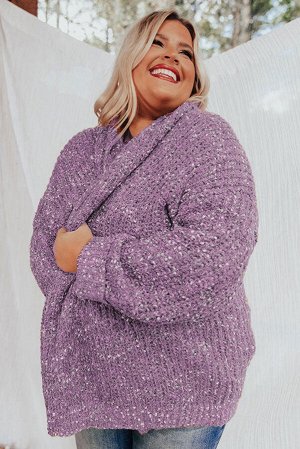 Bonbon Open Front Knit Plus Size Cozy Cardigan