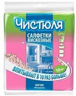 ЧИСТЮЛЯ Салфетка вискозная тонкая 34*38 /10