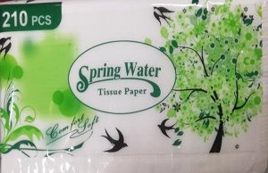Spring Water салфетки бум. д/быта 2-х слойн. 13*18см белый 1 уп. (210шт) п/э / 1шт / 18BL0464,479957 / 178657