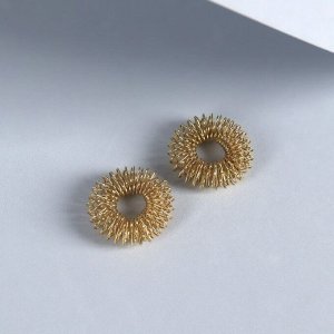 Массажёры для пальцев рук, d=3x0.8 см, 2 шт., цвет золотистый