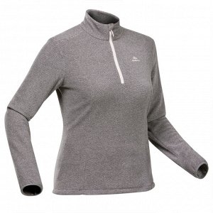 Толстовка походная флисовая женская серая Quechua 100