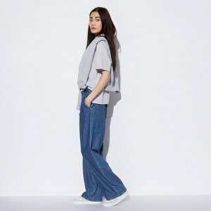 UNIQLO - широкие джинсы из драпового денима 72-74 см - 62 BLUE