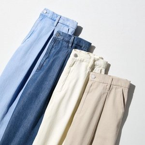 UNIQLO - широкие джинсы из драпового денима 72-74 см - 62 BLUE