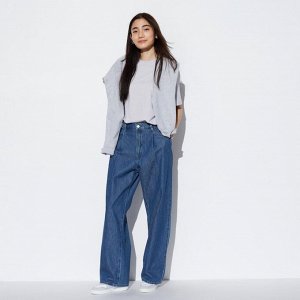 UNIQLO - широкие джинсы из драпового денима 72-74 см - 65 BLUE