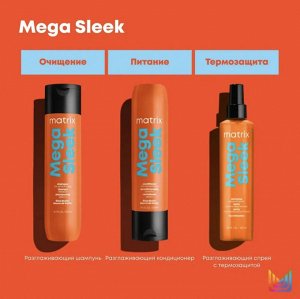 Matrix Спрей Total Results Mega Sleek Iron Smoother для гладкости волос с термозащитой, 250 мл, Матрикс EXPS