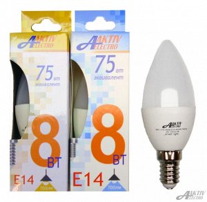 Лампа светодиодная LED-C37-REGULAR  8Вт 175-265В Е14 4000К 700Лм Свеча